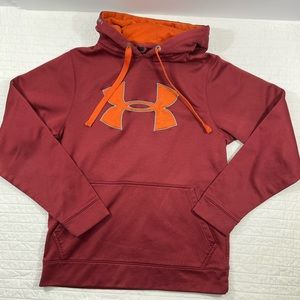 Under Armour hoodie, crimson/orange; Size Small